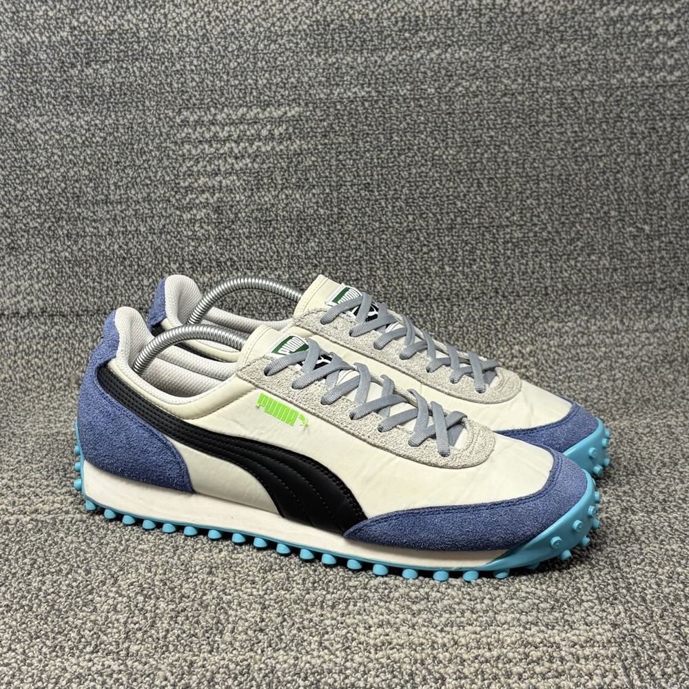 Puma Fast Rider Ride On Men's 10.5 White Dazzling Blue Sneakers 372837-01